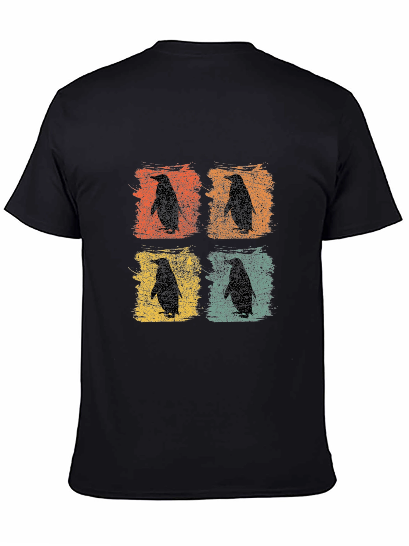 Retro Penguin Silhouette Graphic T-Shirt