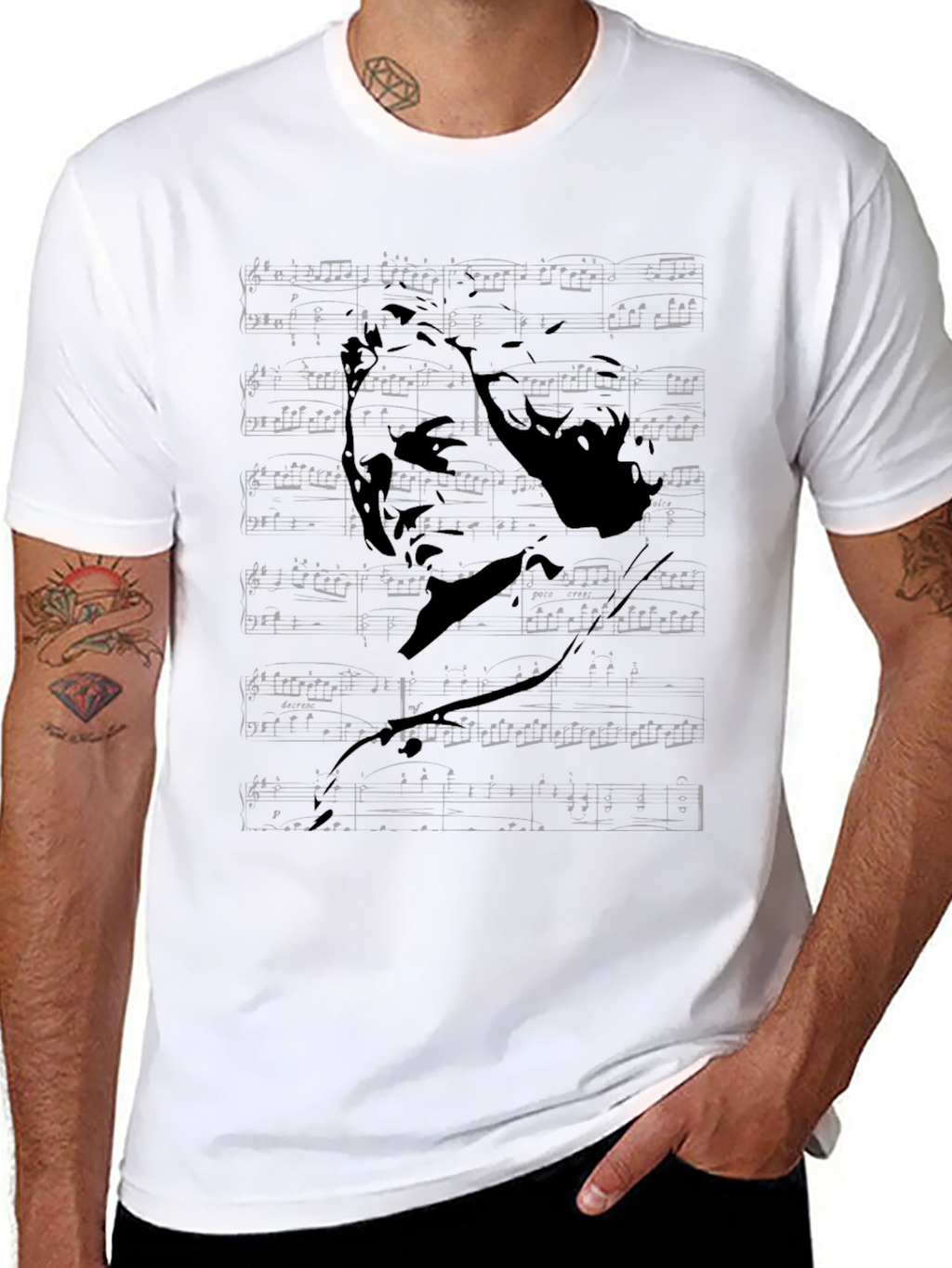 Beethoven Graphic Print Black T-Shirt