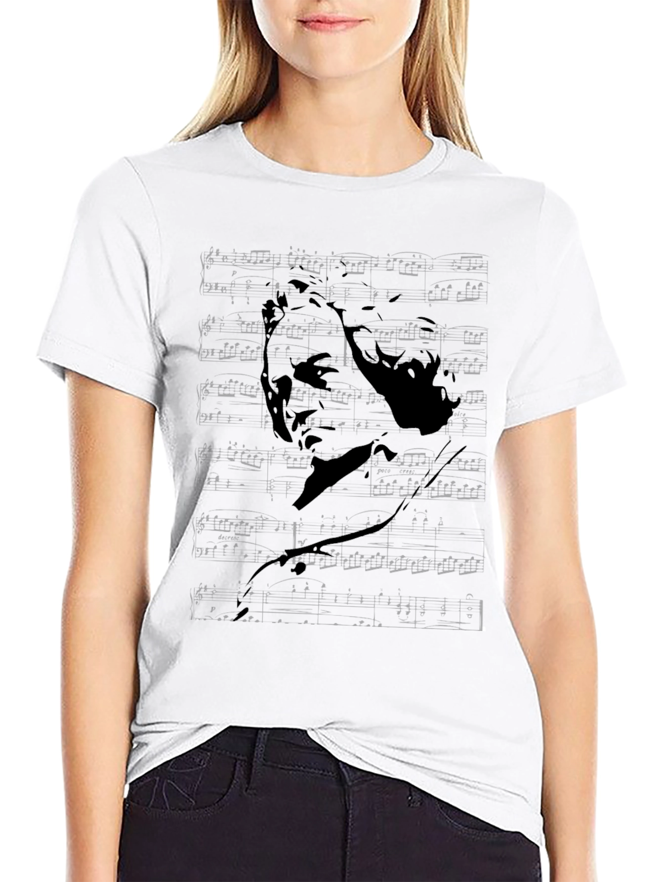 Beethoven Graphic Print Black T-Shirt