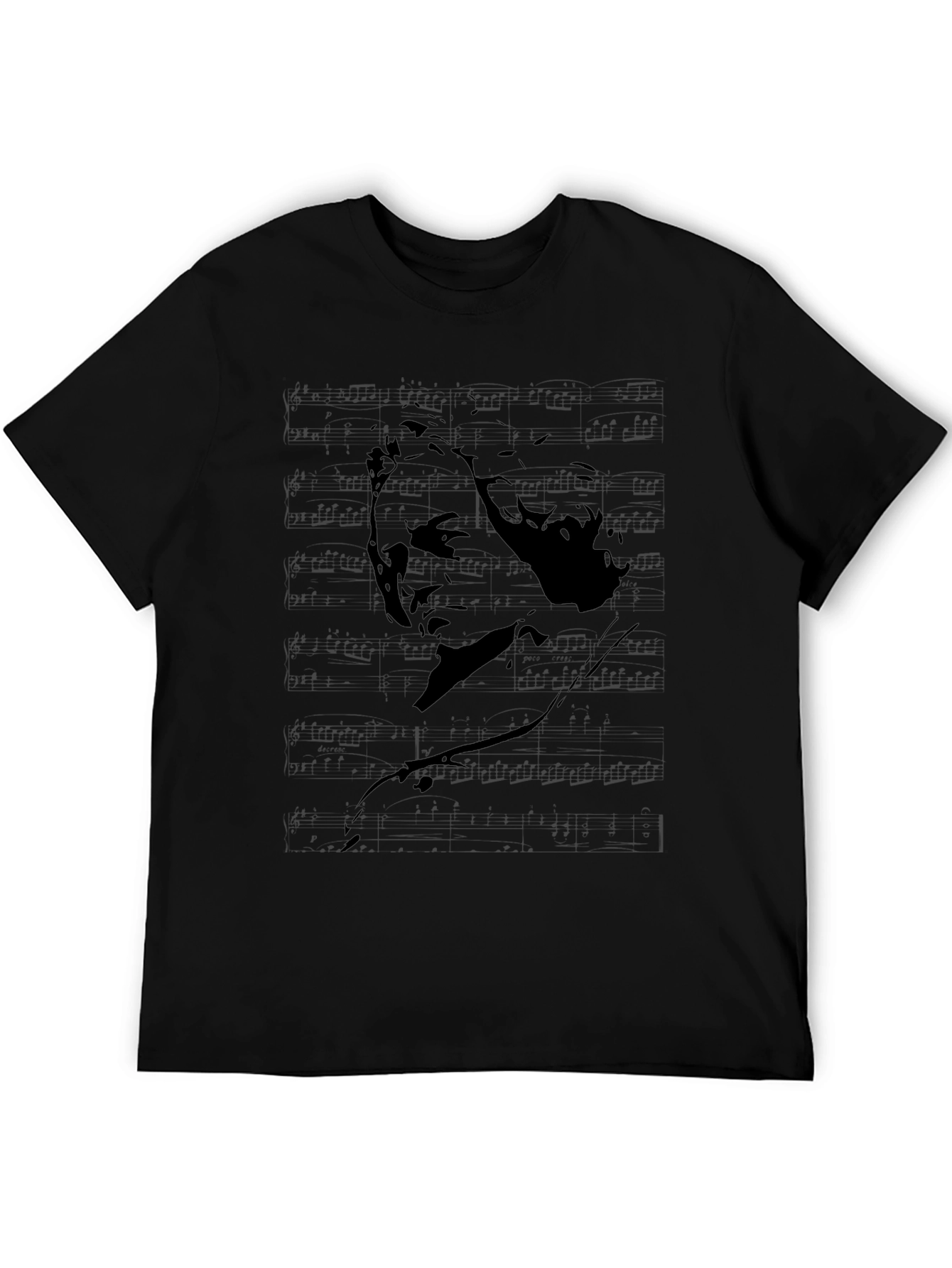 Beethoven Graphic Print Black T-Shirt