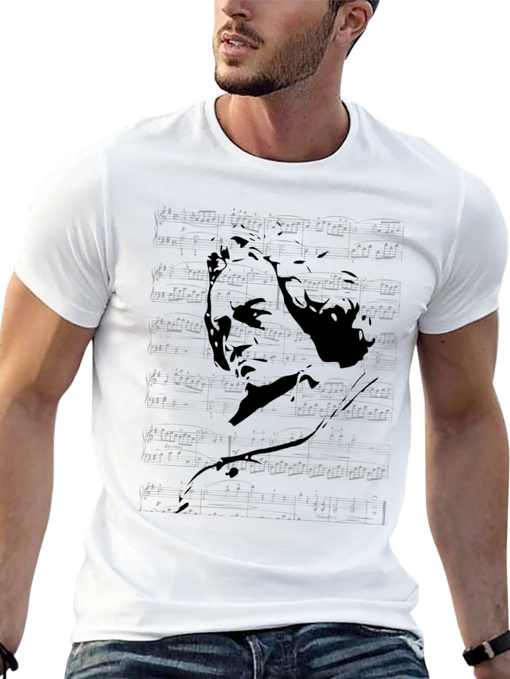 Beethoven Graphic Print Black T-Shirt