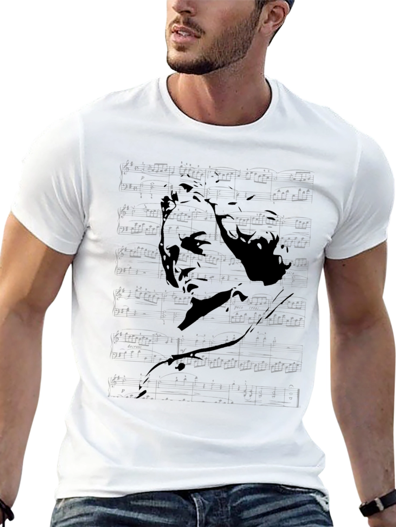 Beethoven Graphic Print Black T-Shirt
