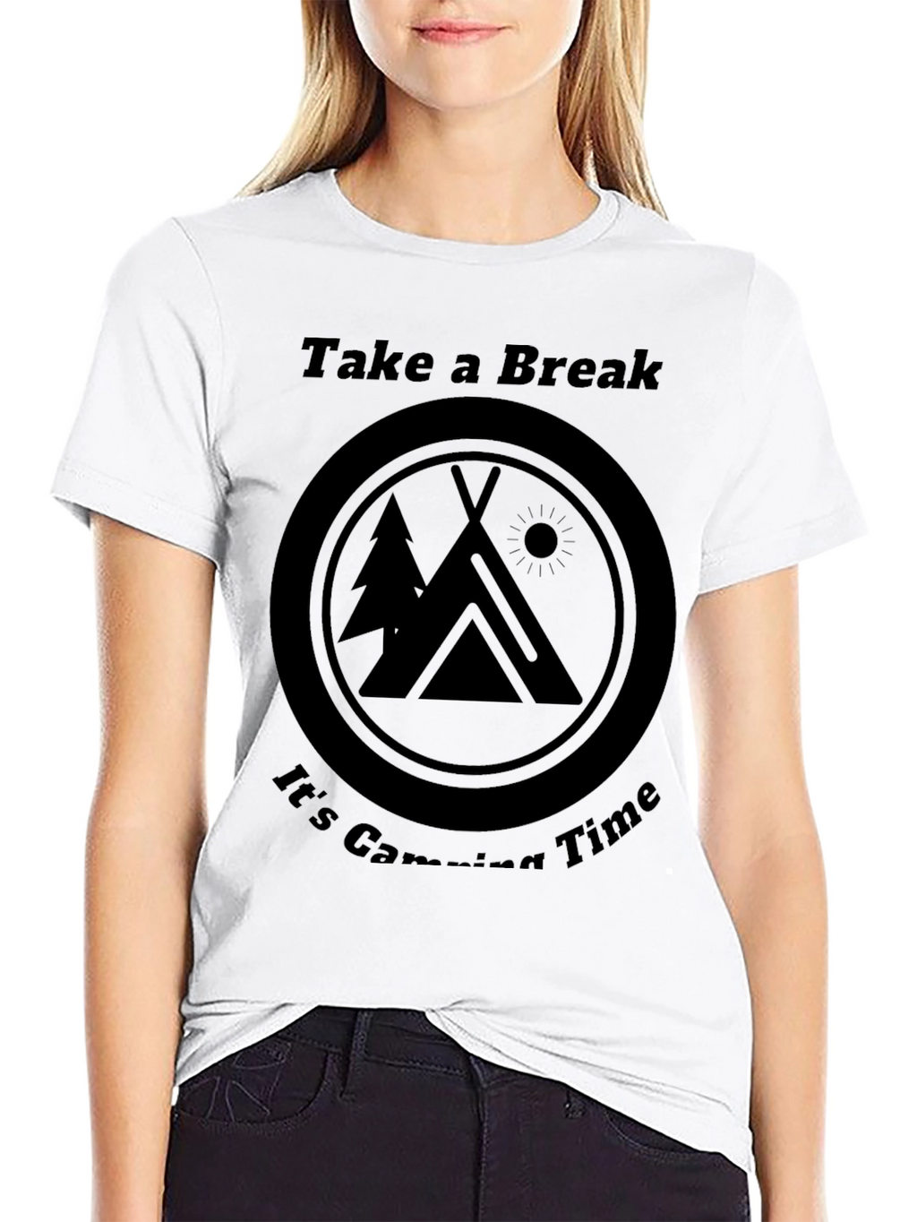 Take a Break Camping Time Black T-Shirt
