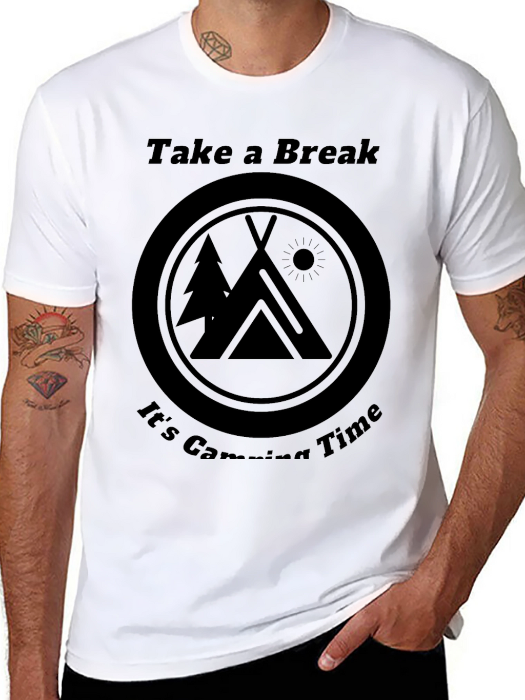 Take a Break Camping Time Black T-Shirt