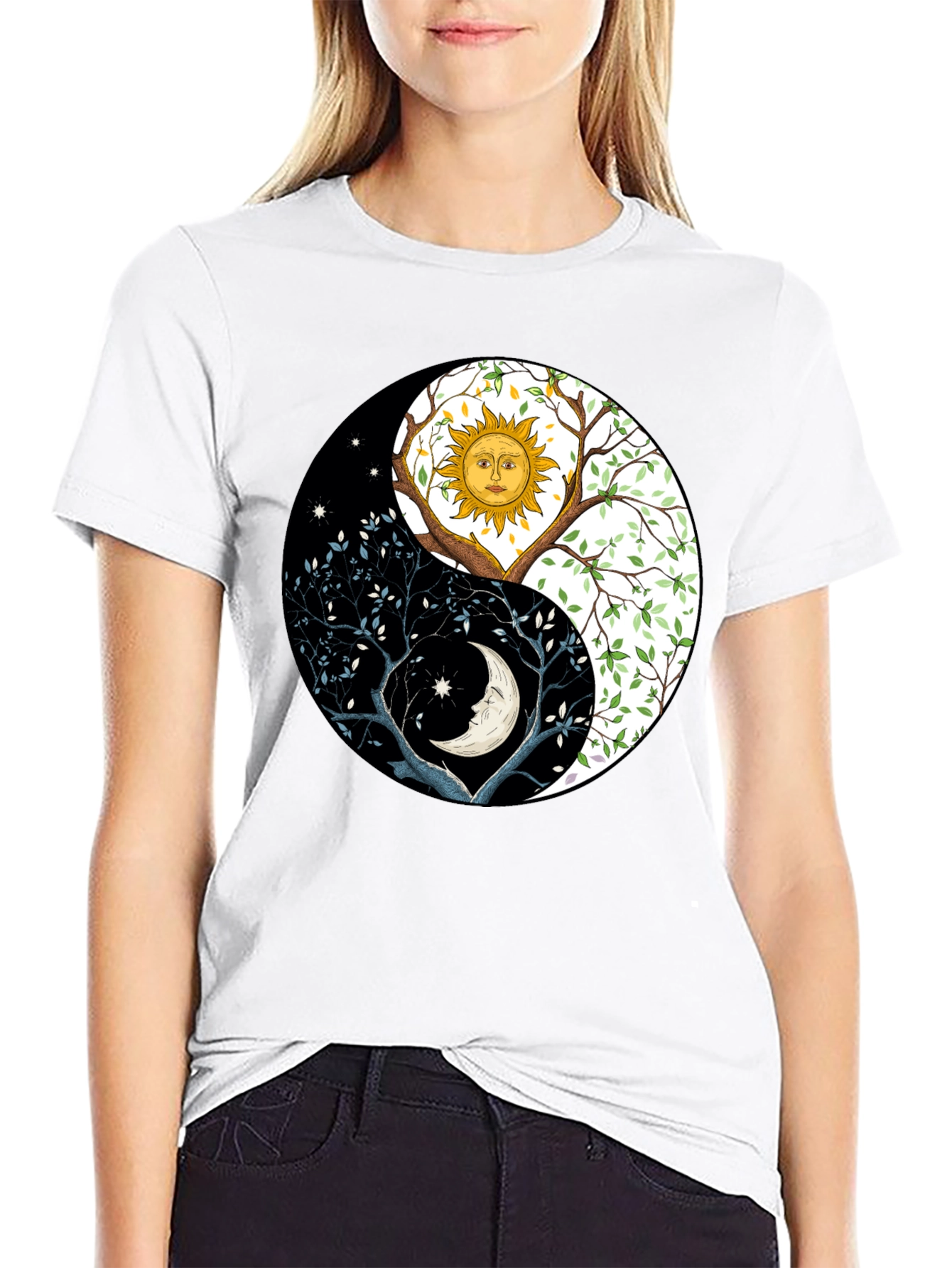 Yin Yang Sun Moon Tree T-Shirt