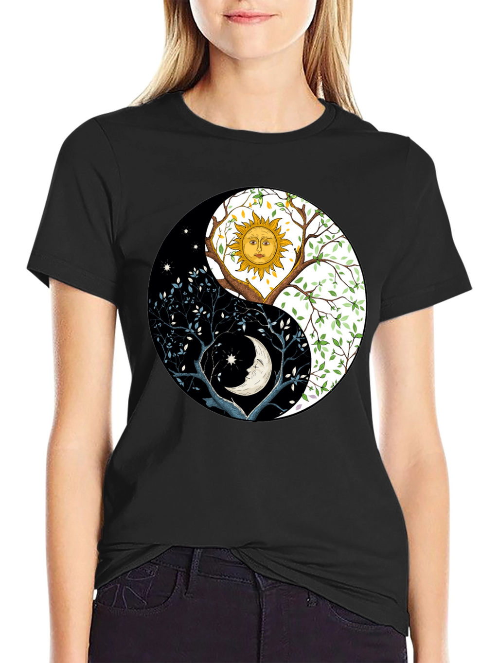 Yin Yang Sun Moon Tree T-Shirt