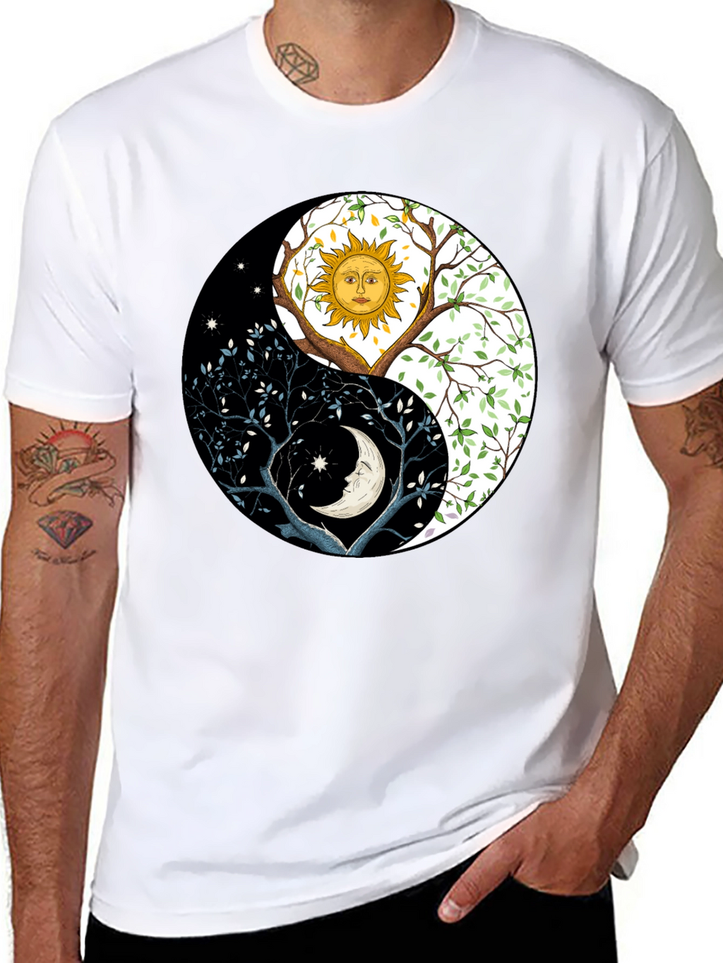 Yin Yang Sun Moon Tree T-Shirt