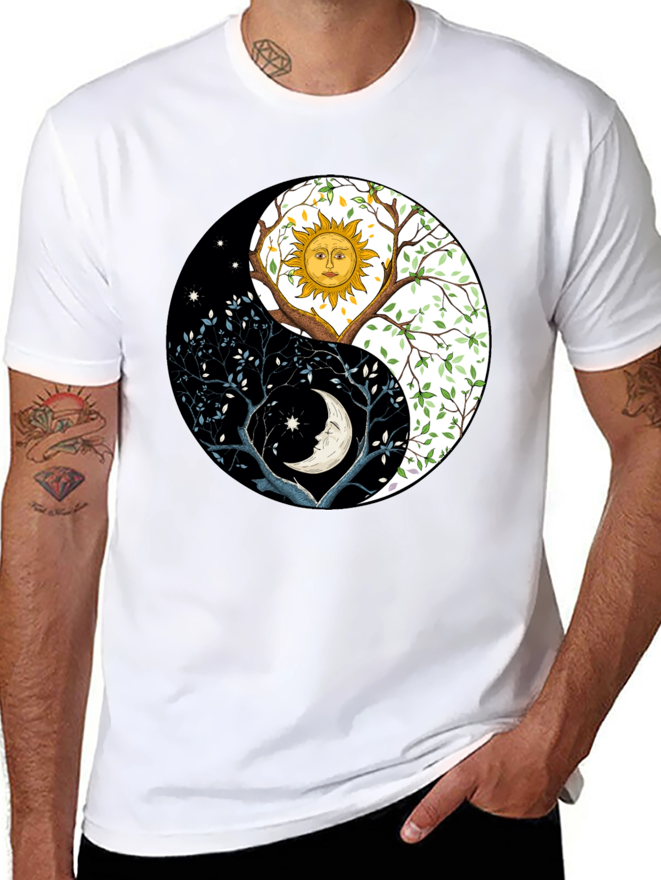 Yin Yang Sun Moon Tree T-Shirt