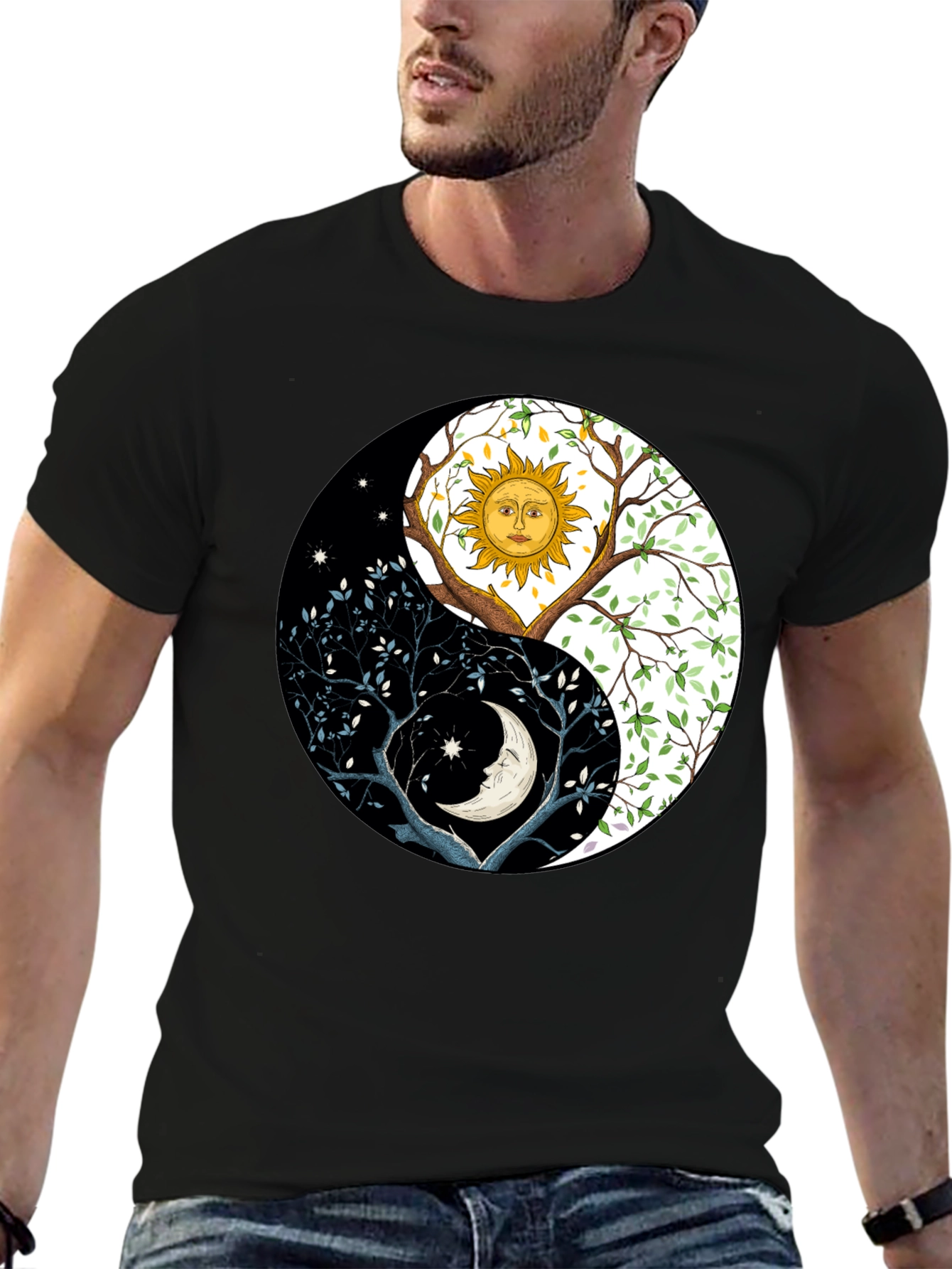 Yin Yang Sun Moon Tree T-Shirt