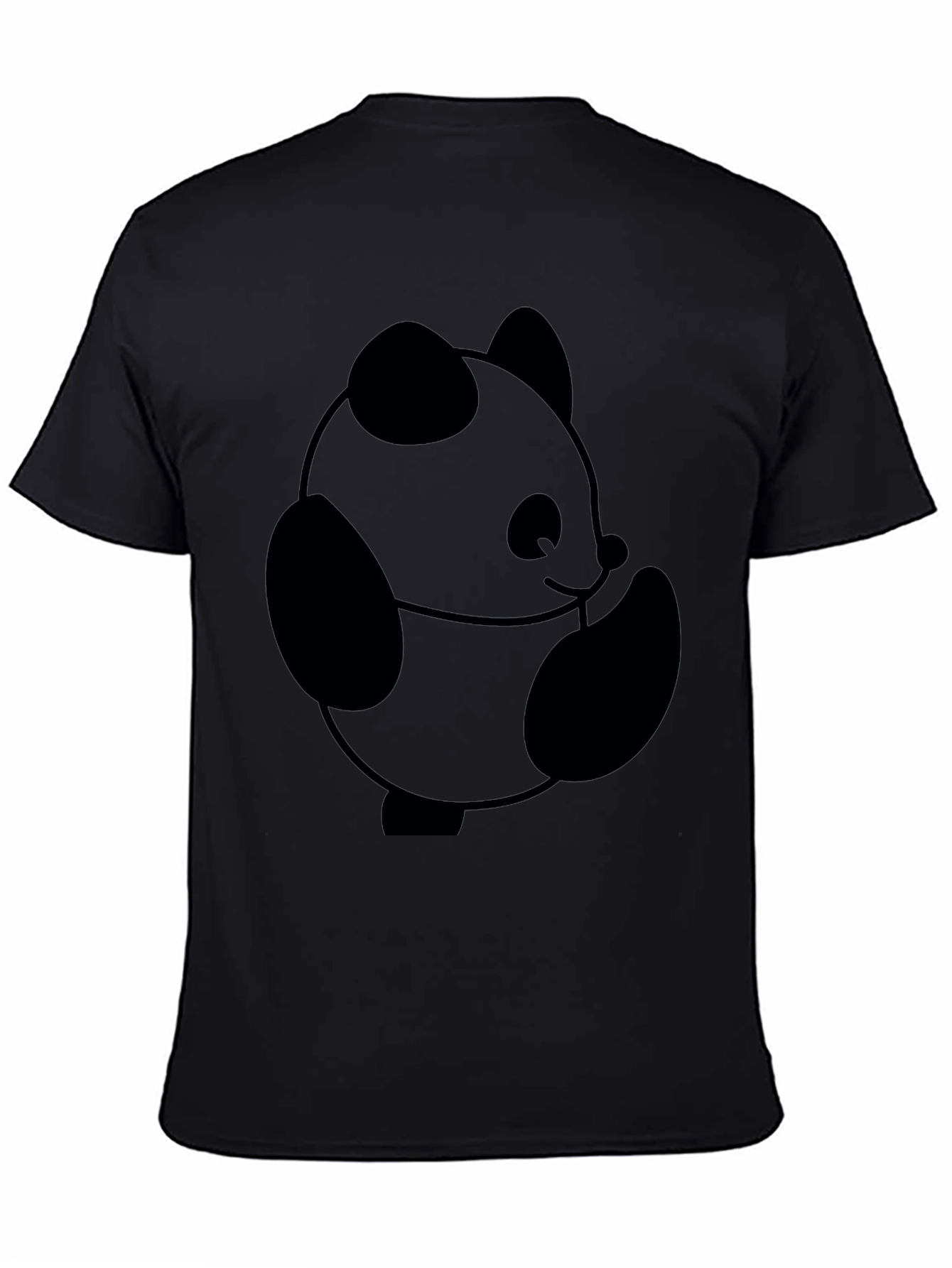 Cute Panda Graphic T-Shirt - Black Cotton Tee