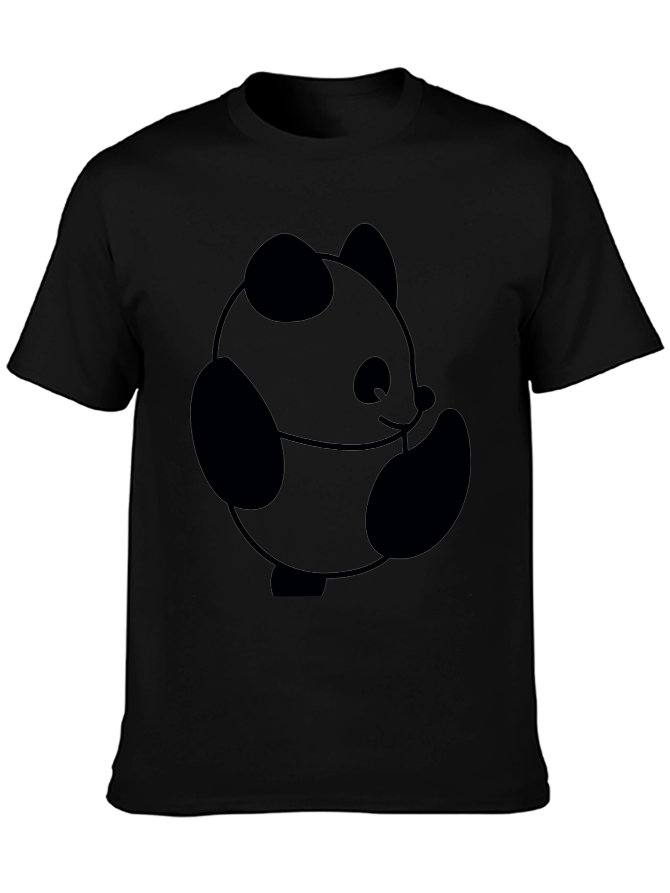 Cute Panda Graphic T-Shirt - Black Cotton Tee