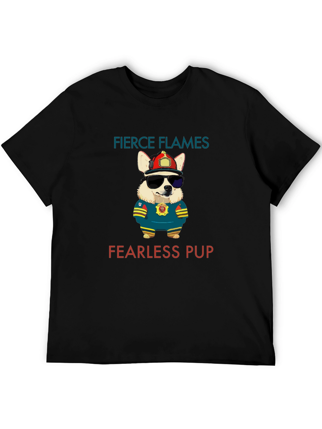 Fierce Flames Fearless Pup Graphic T-Shirt