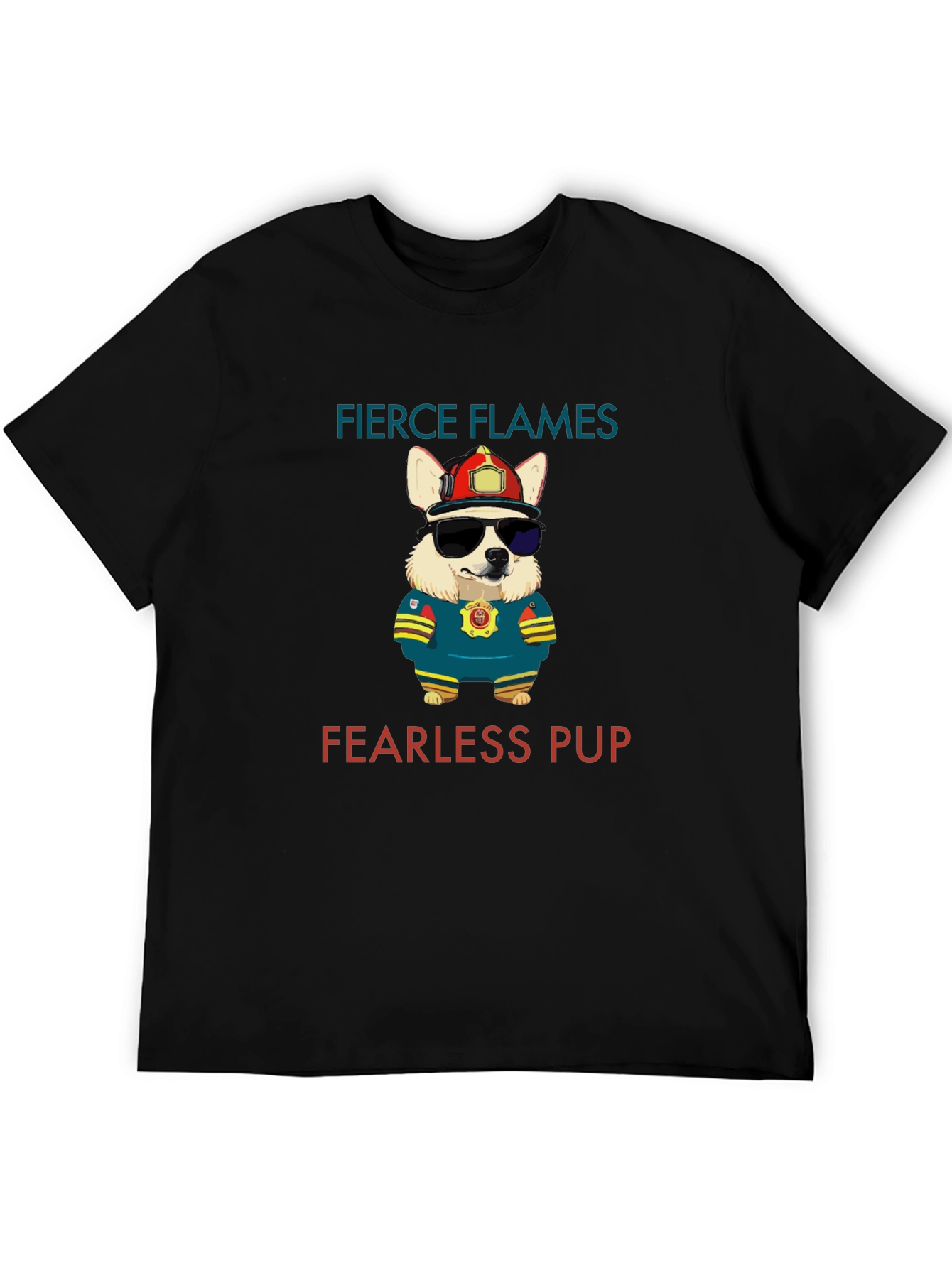 Fierce Flames Fearless Pup Graphic T-Shirt