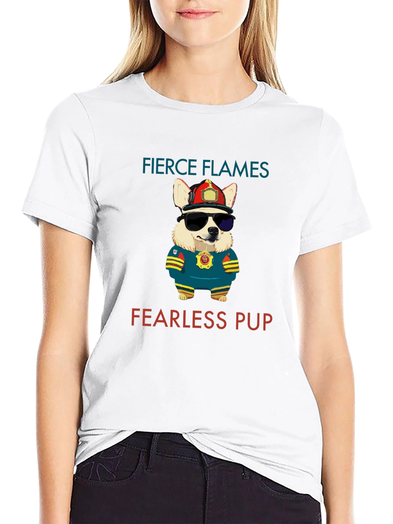 Fierce Flames Fearless Pup Graphic T-Shirt
