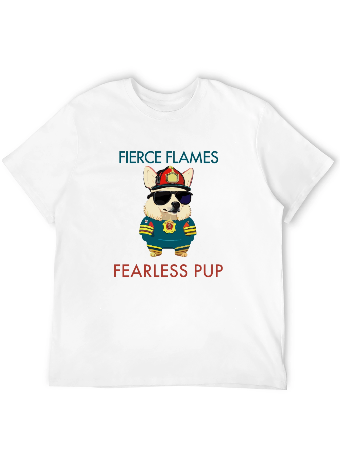 Fierce Flames Fearless Pup Graphic T-Shirt