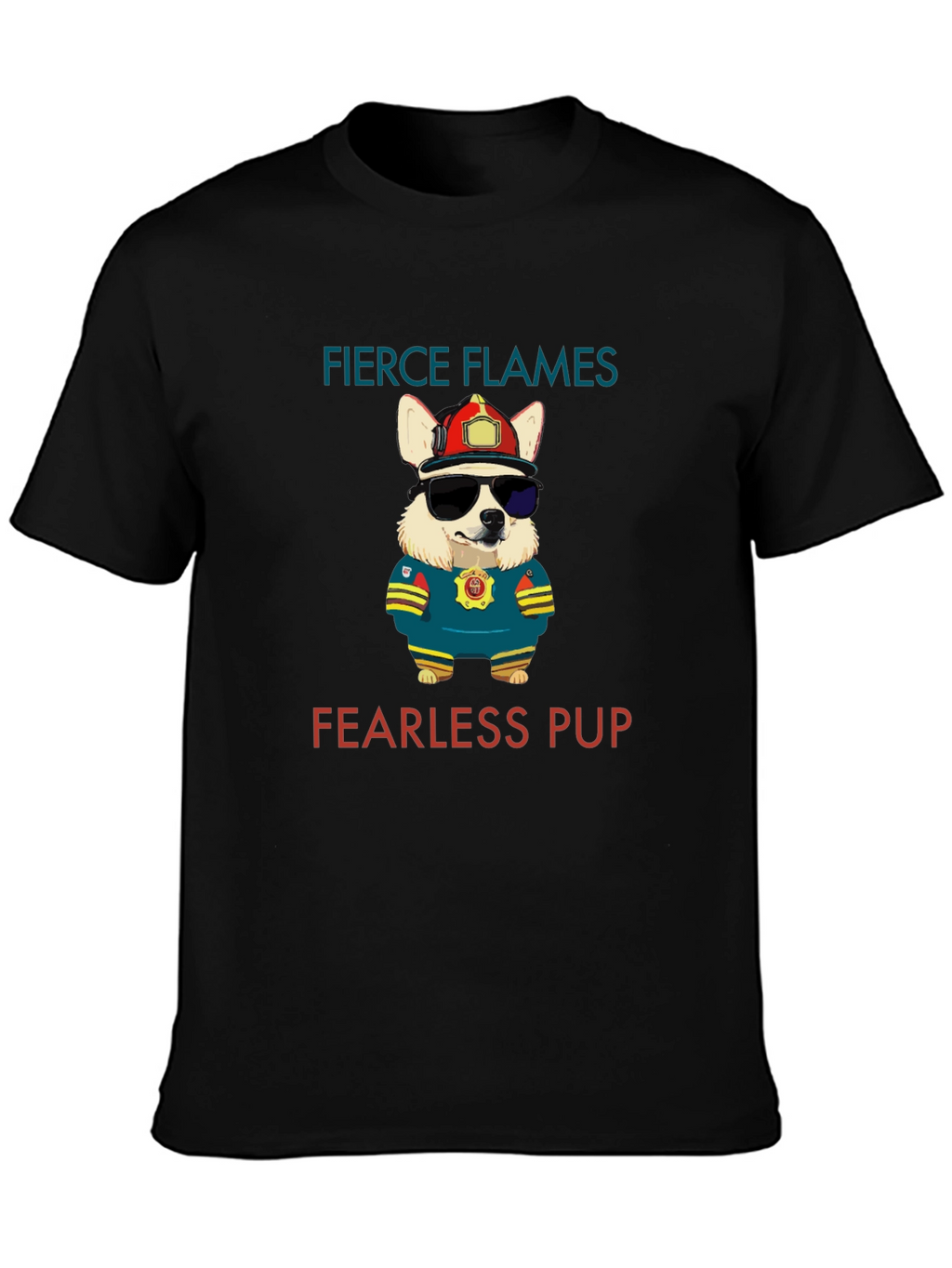 Fierce Flames Fearless Pup Graphic T-Shirt