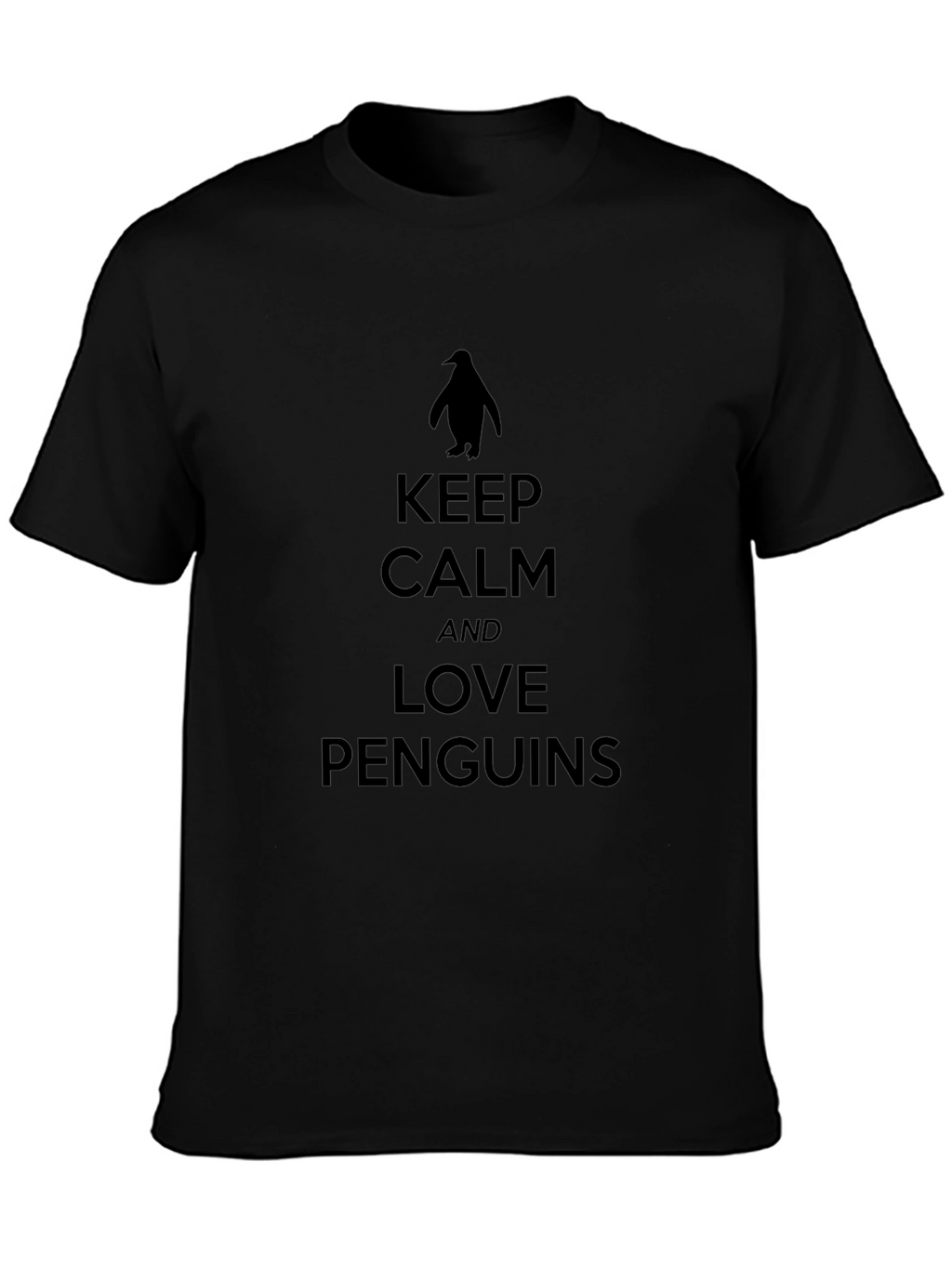 Keep Calm Love Penguins Black T-Shirt
