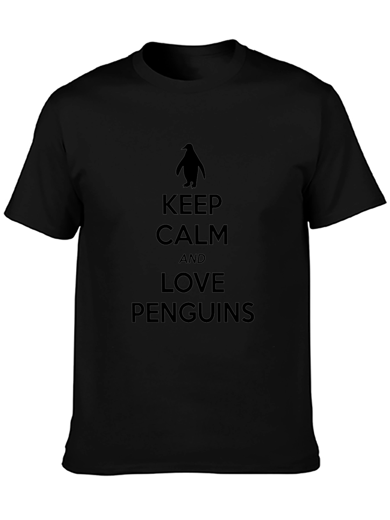 Keep Calm Love Penguins Black T-Shirt