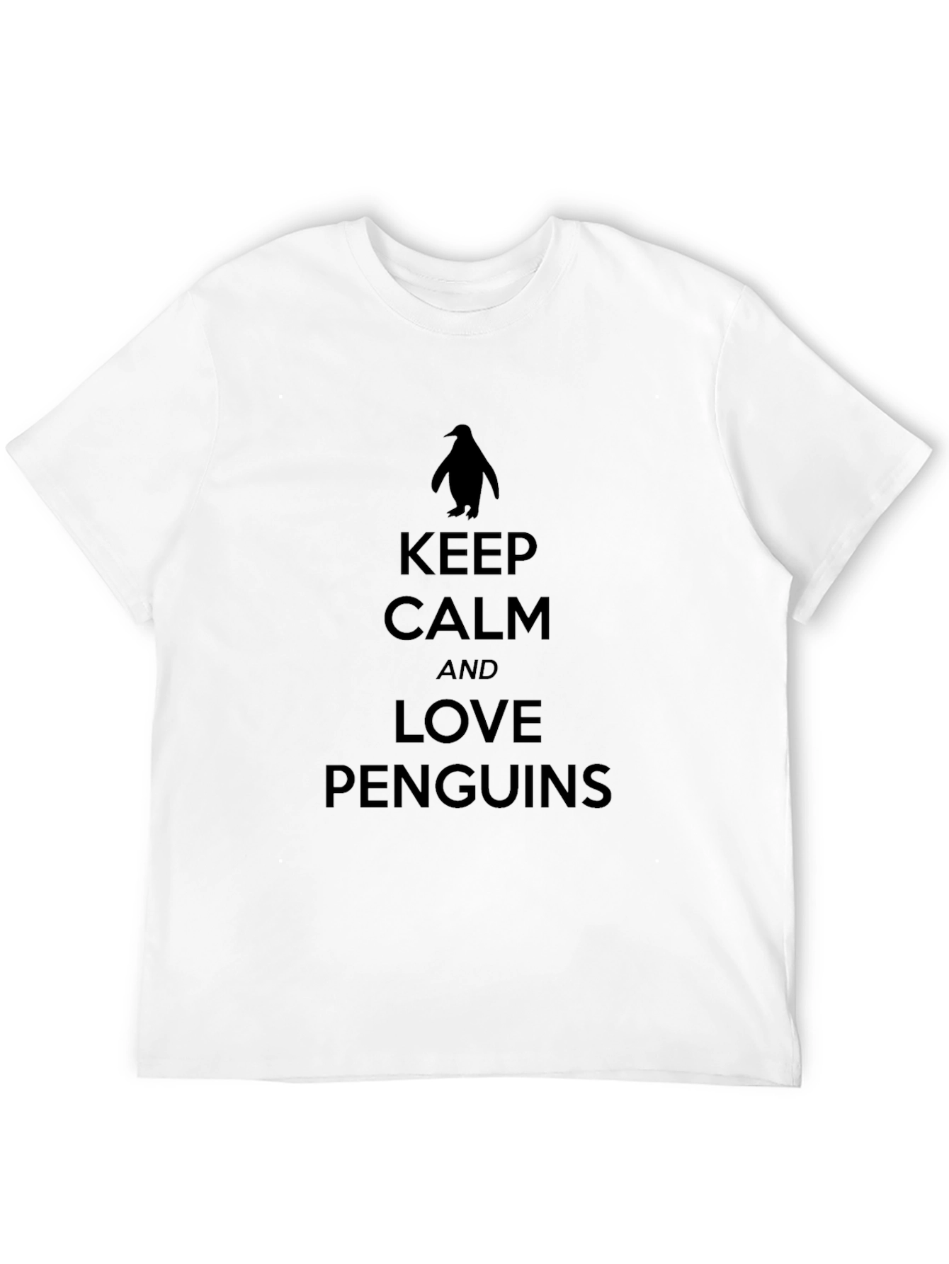Keep Calm Love Penguins Black T-Shirt