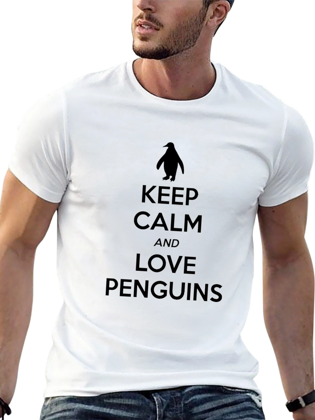 Keep Calm Love Penguins Black T-Shirt