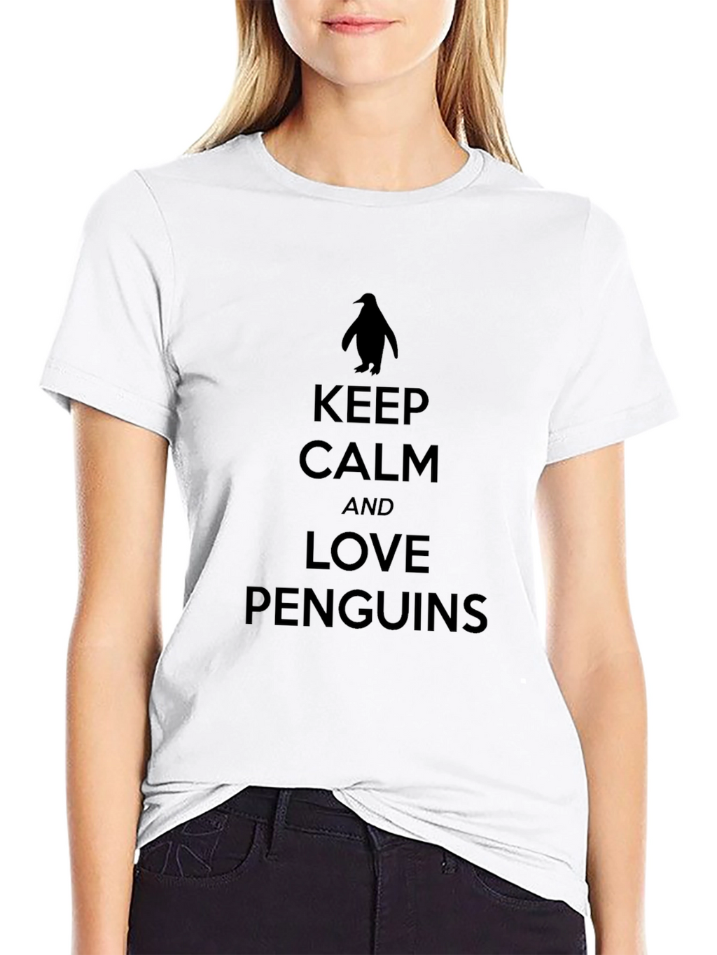 Keep Calm Love Penguins Black T-Shirt