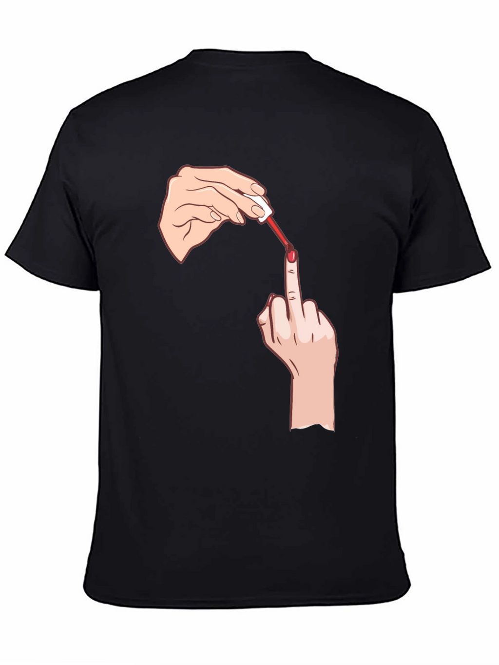 Funny Middle Finger Nail Polish Graphic Tee
