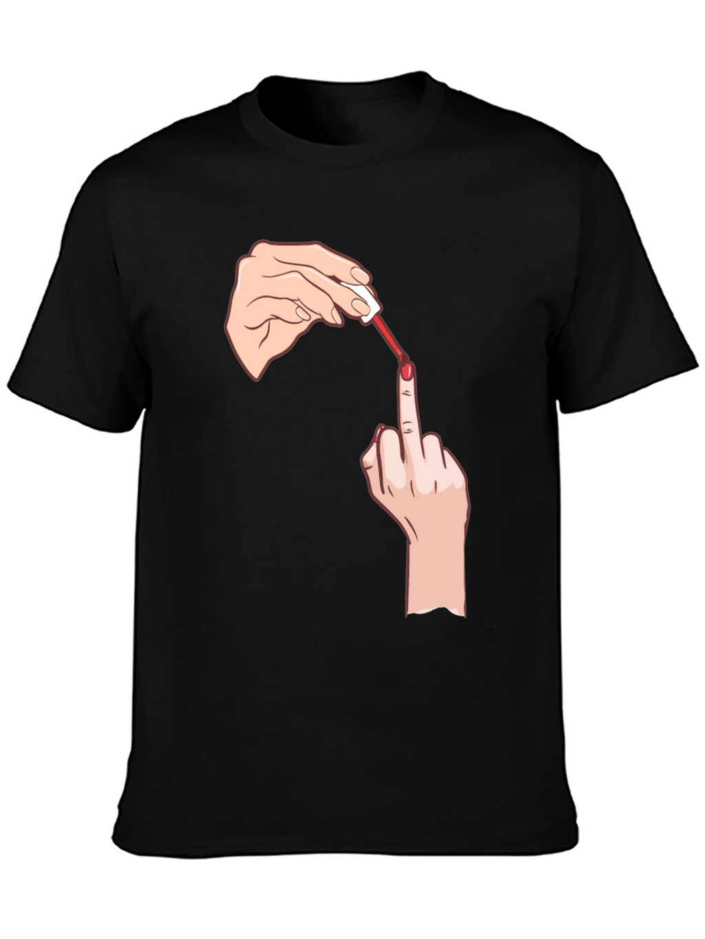 Funny Middle Finger Nail Polish Graphic Tee