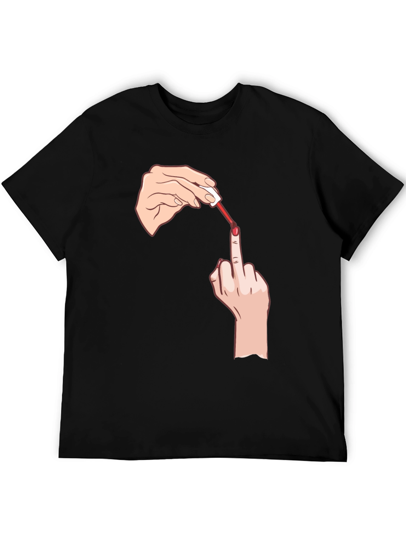 Funny Middle Finger Nail Polish Graphic Tee