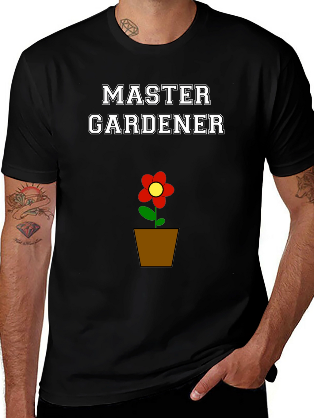 Master Gardener Flower Pot Graphic T-Shirt
