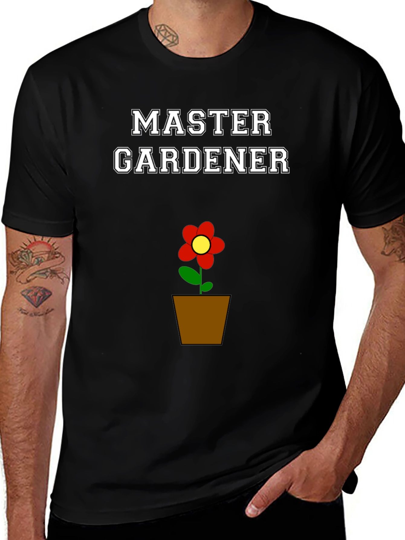 Master Gardener Flower Pot Graphic T-Shirt
