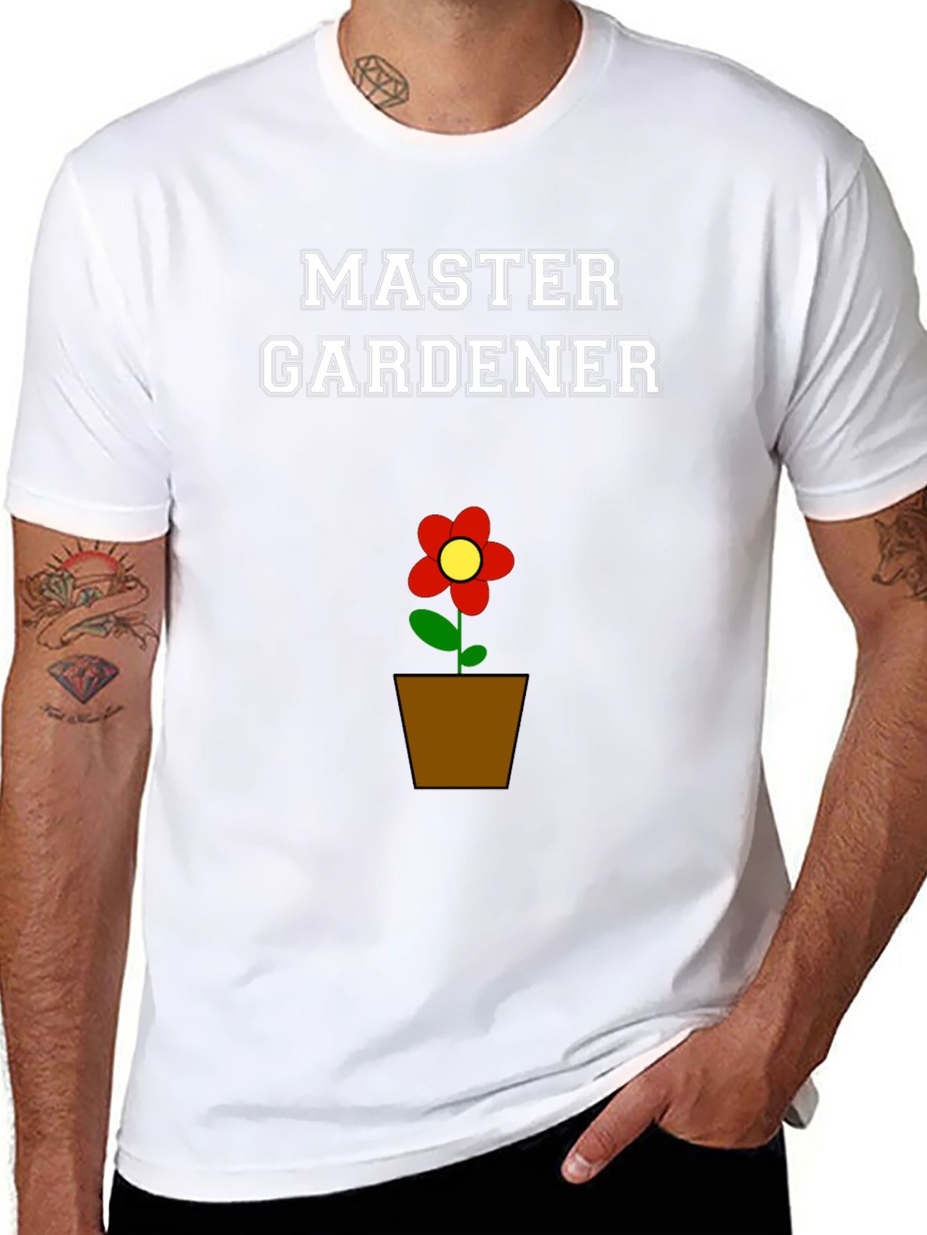 Master Gardener Flower Pot Graphic T-Shirt