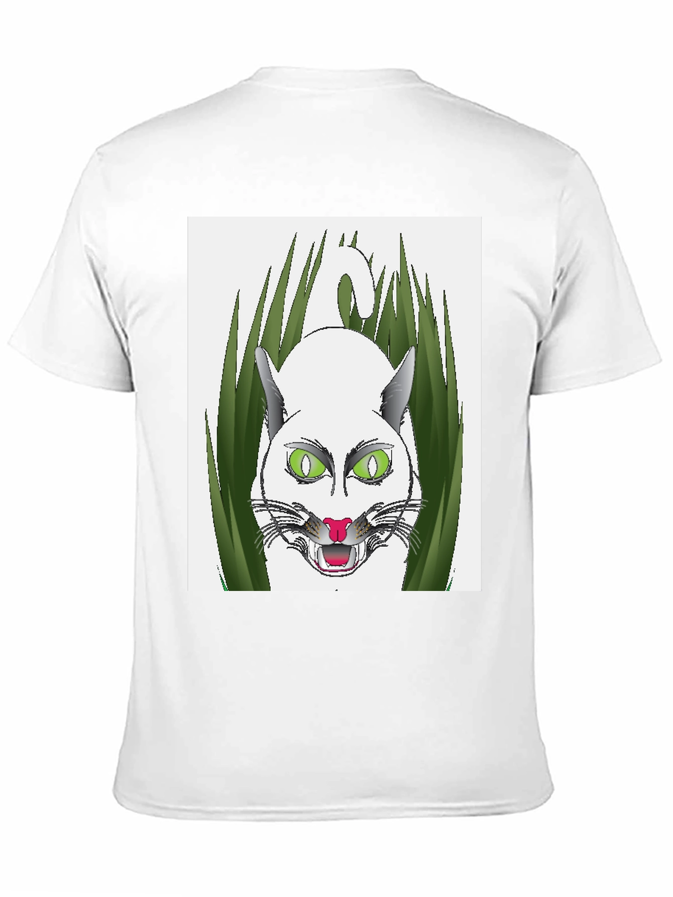 Mens Black T-Shirt with Cat Design
