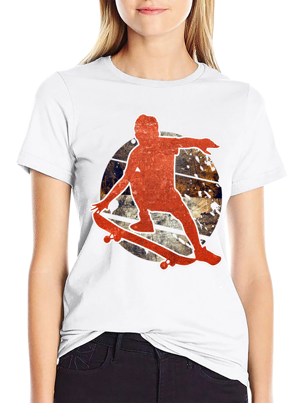 Skateboarder Graphic Black T-Shirt