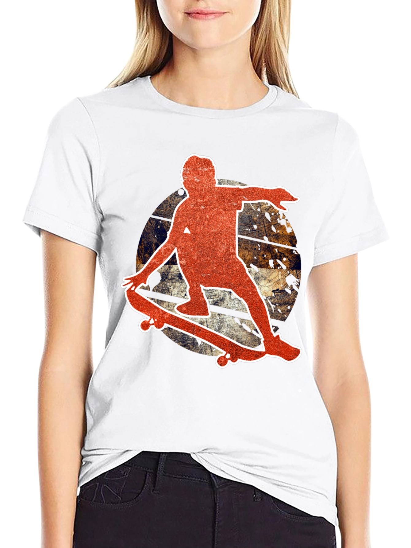 Skateboarder Graphic Black T-Shirt