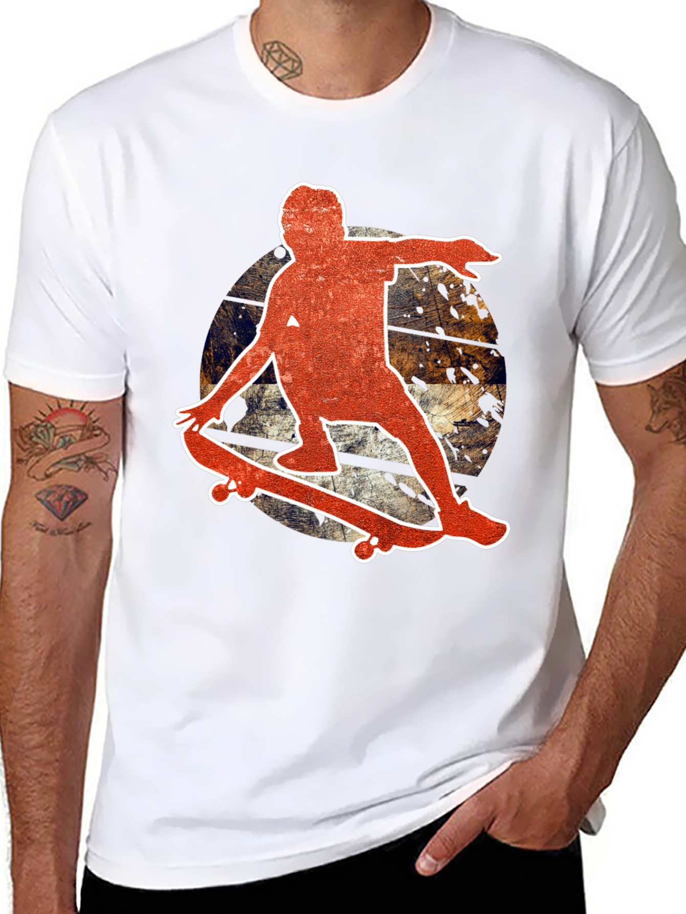 Skateboarder Graphic Black T-Shirt