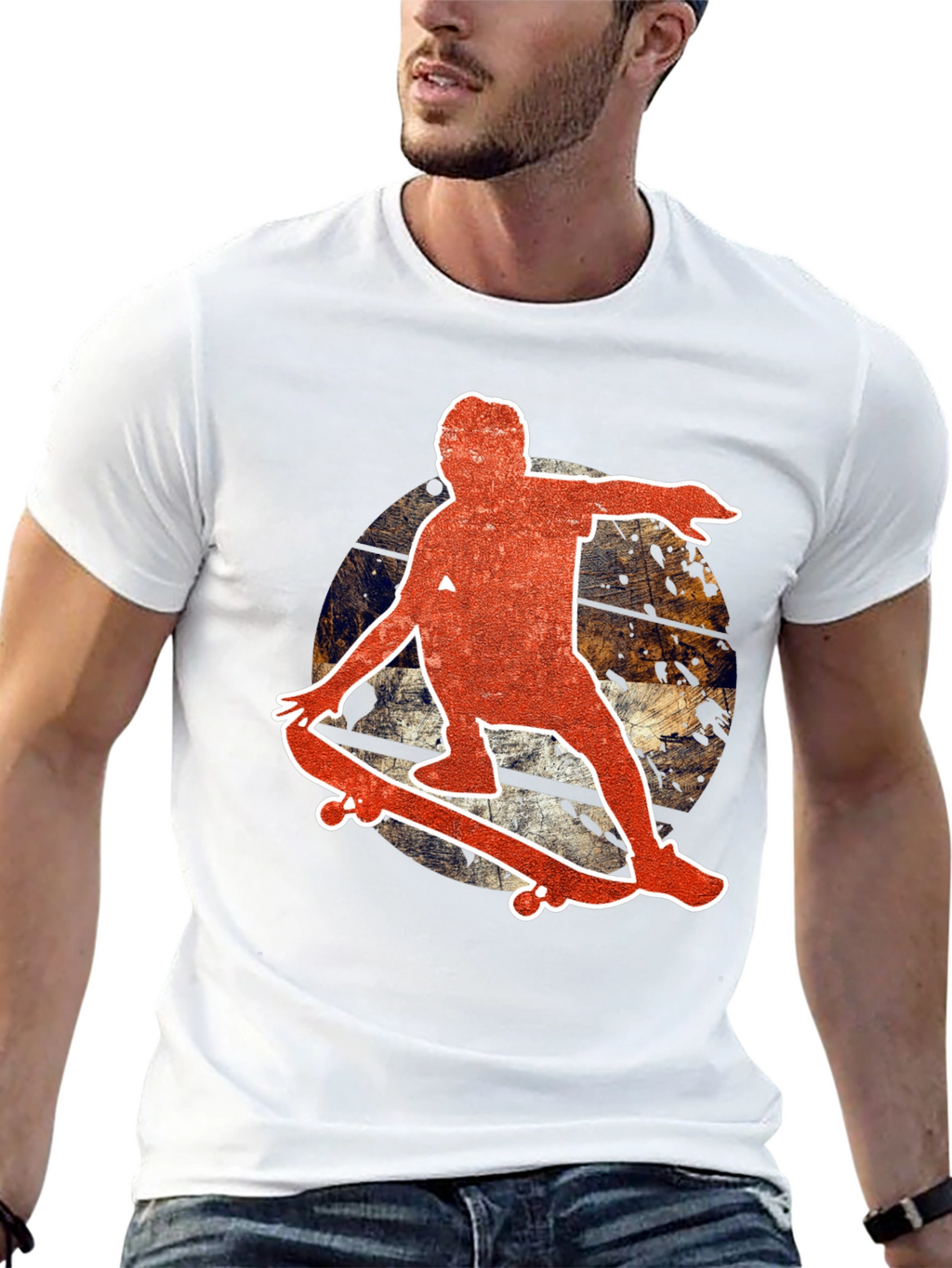 Skateboarder Graphic Black T-Shirt
