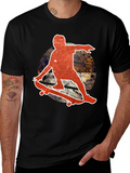 Skateboarder Graphic Black T-Shirt