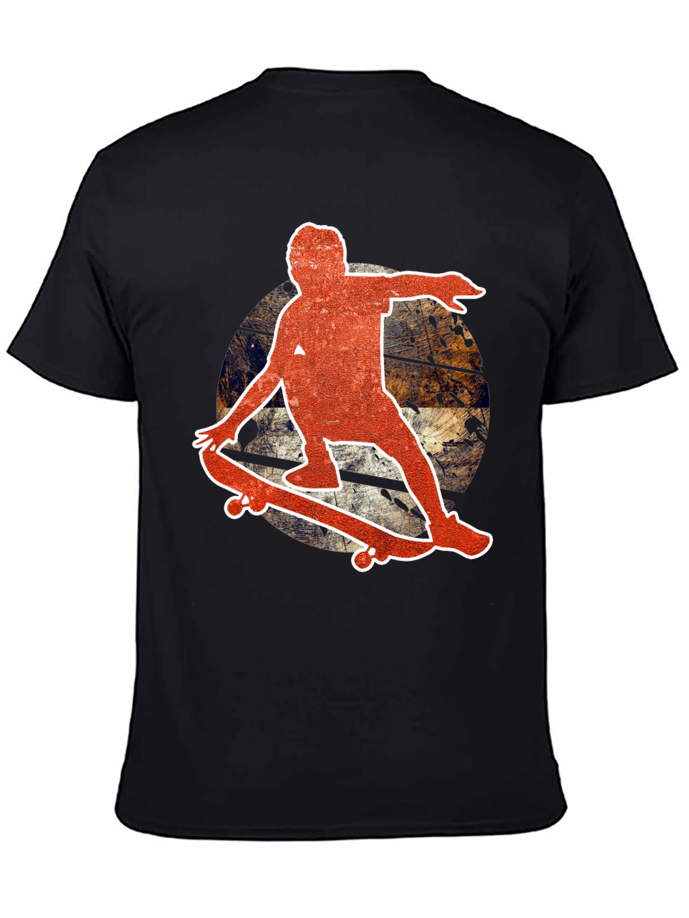 Skateboarder Graphic Black T-Shirt