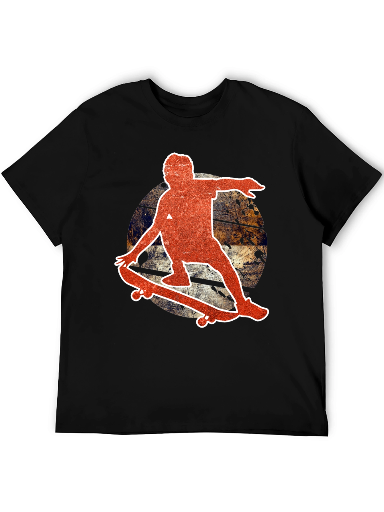 Skateboarder Graphic Black T-Shirt