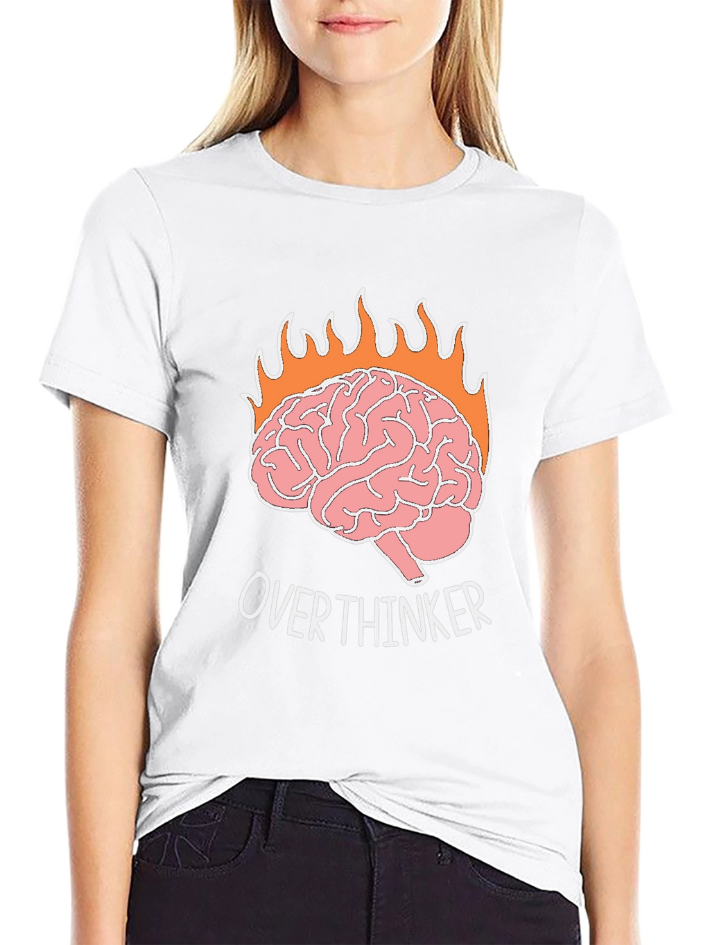 Overthinker Brain on Fire Graphic T-Shirt