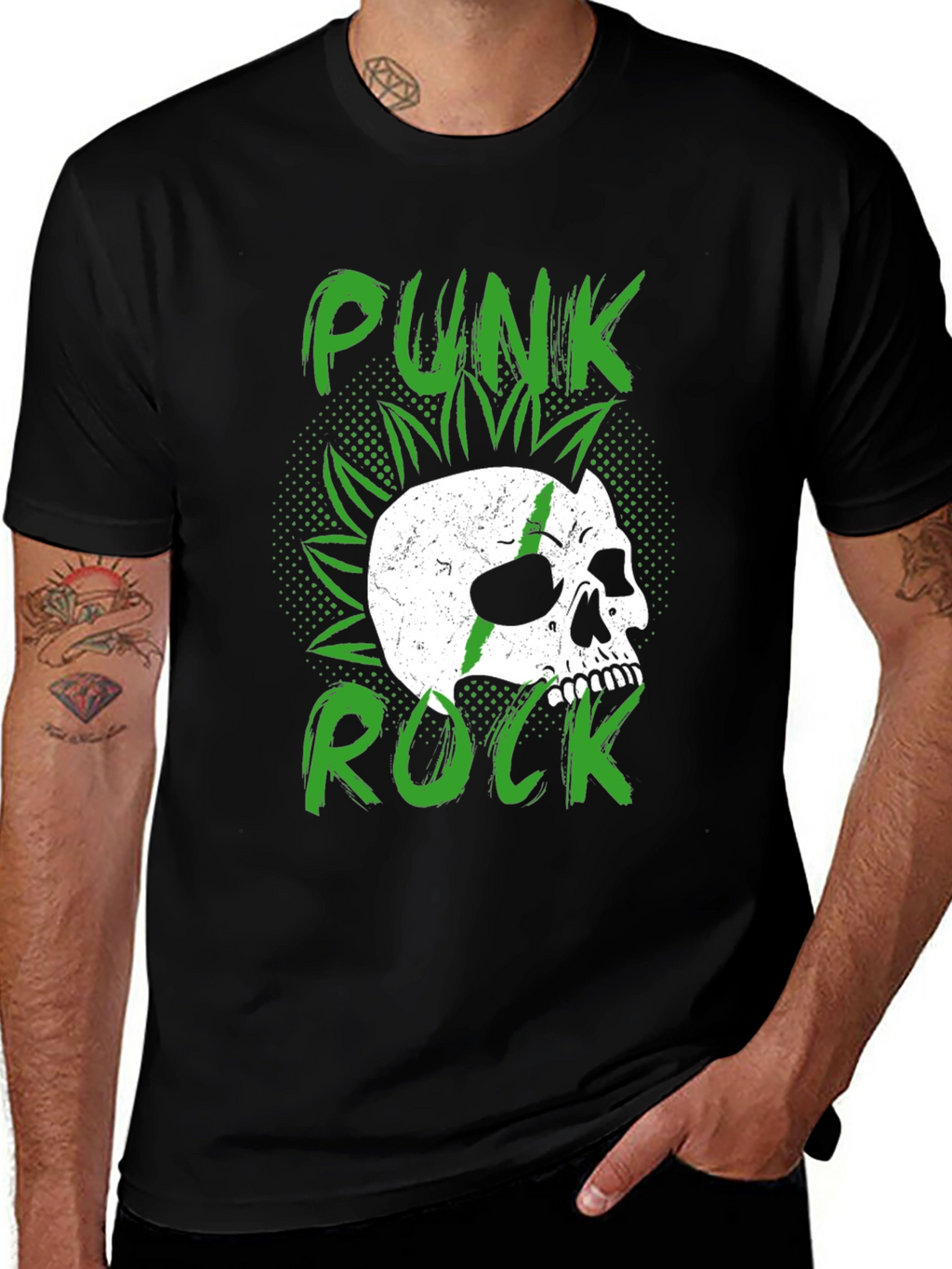 Punk Rock Skull Graphic Tee - Edgy Style