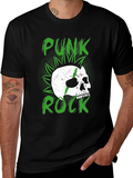 Punk Rock Skull Graphic Tee - Edgy Style