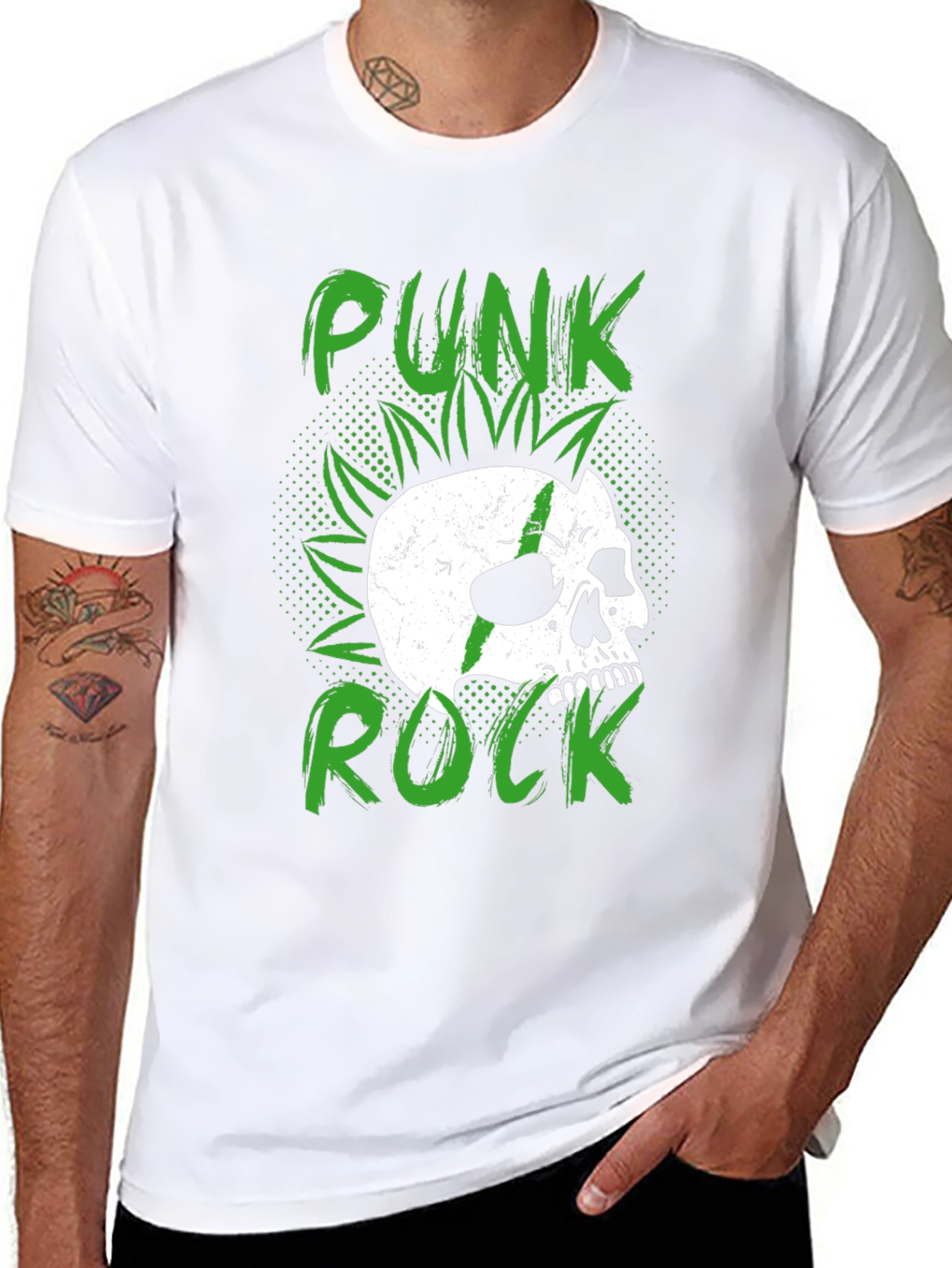 Punk Rock Skull Graphic Tee - Edgy Style