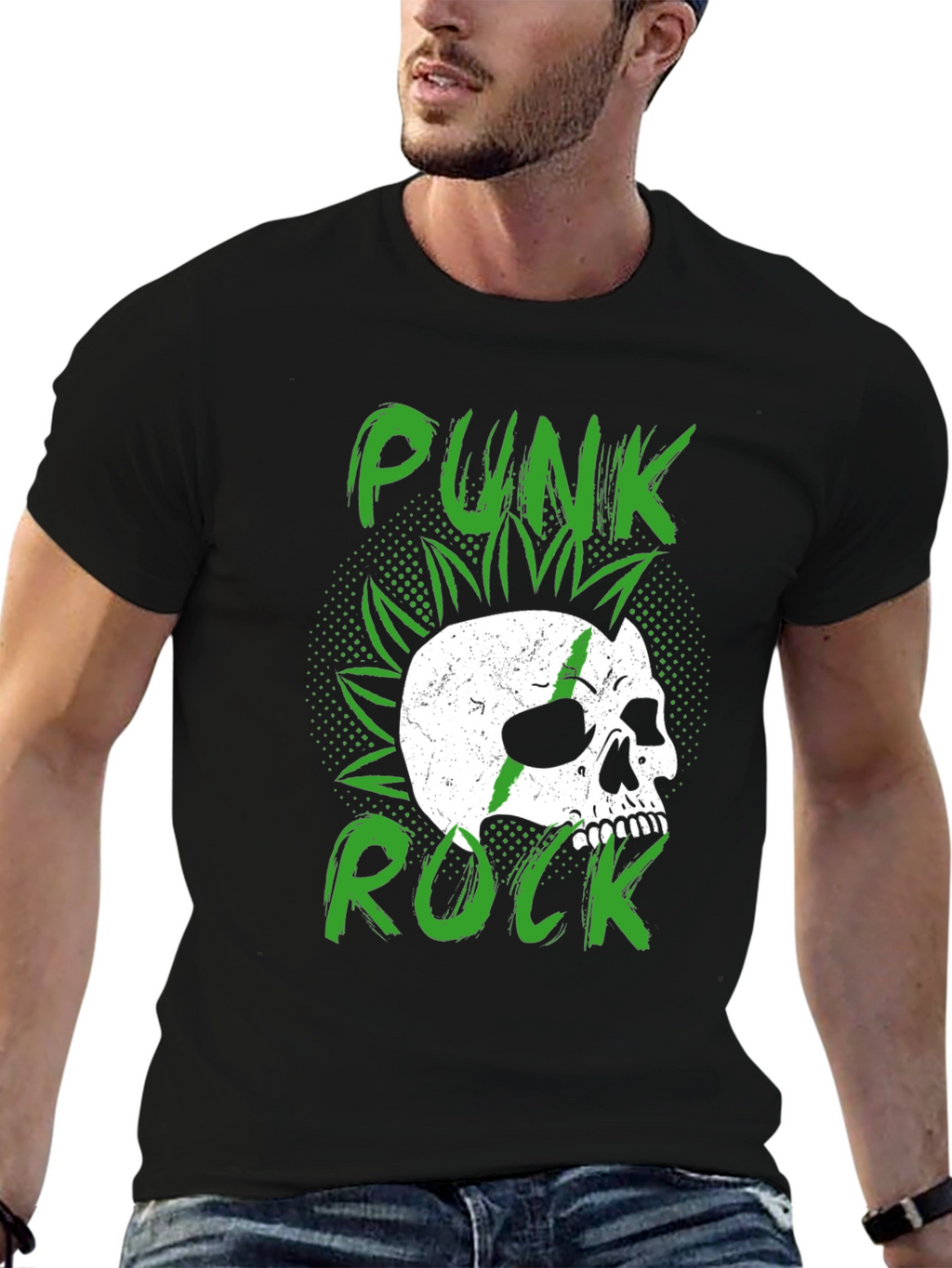 Punk Rock Skull Graphic Tee - Edgy Style