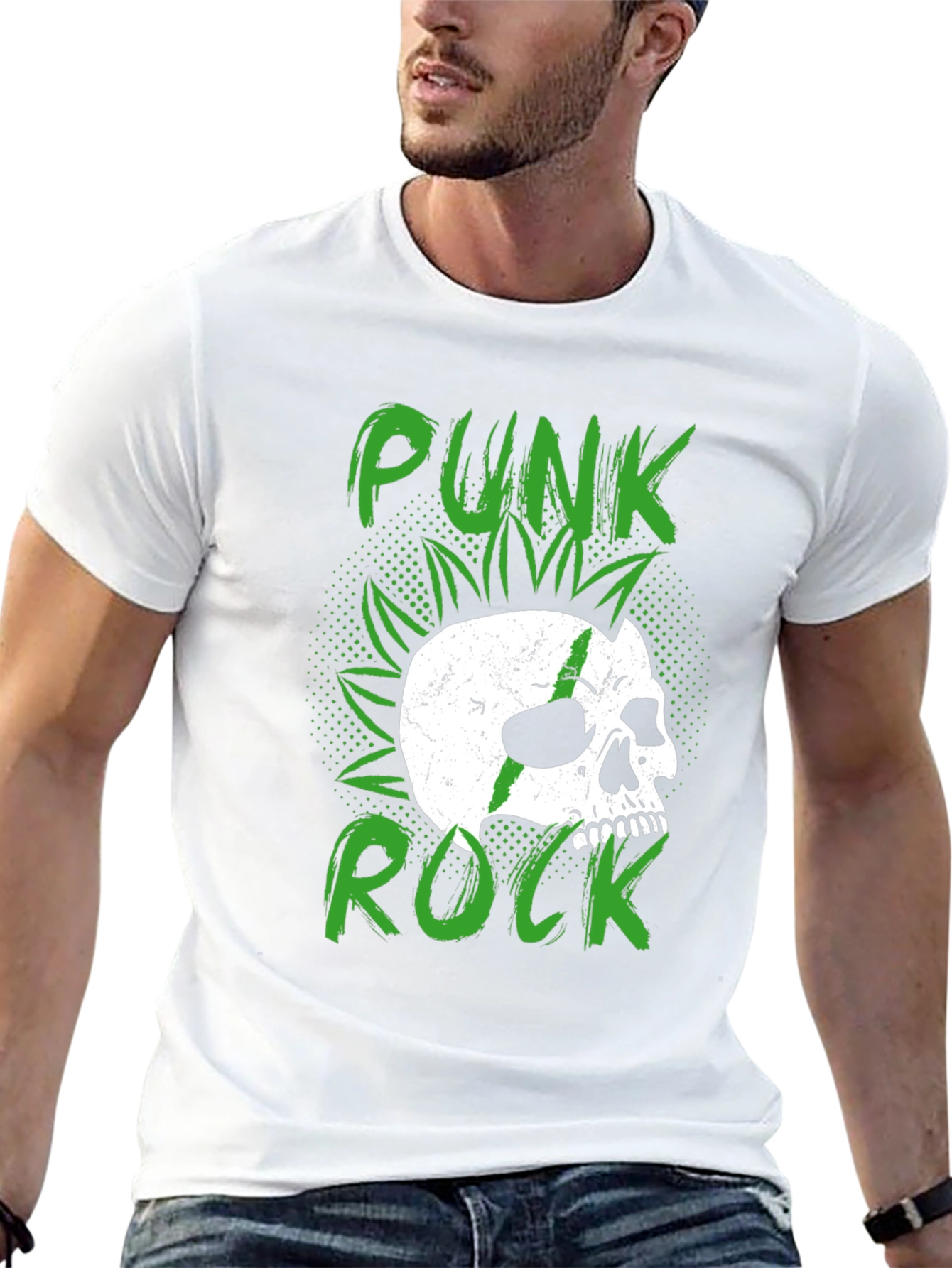 Punk Rock Skull Graphic Tee - Edgy Style