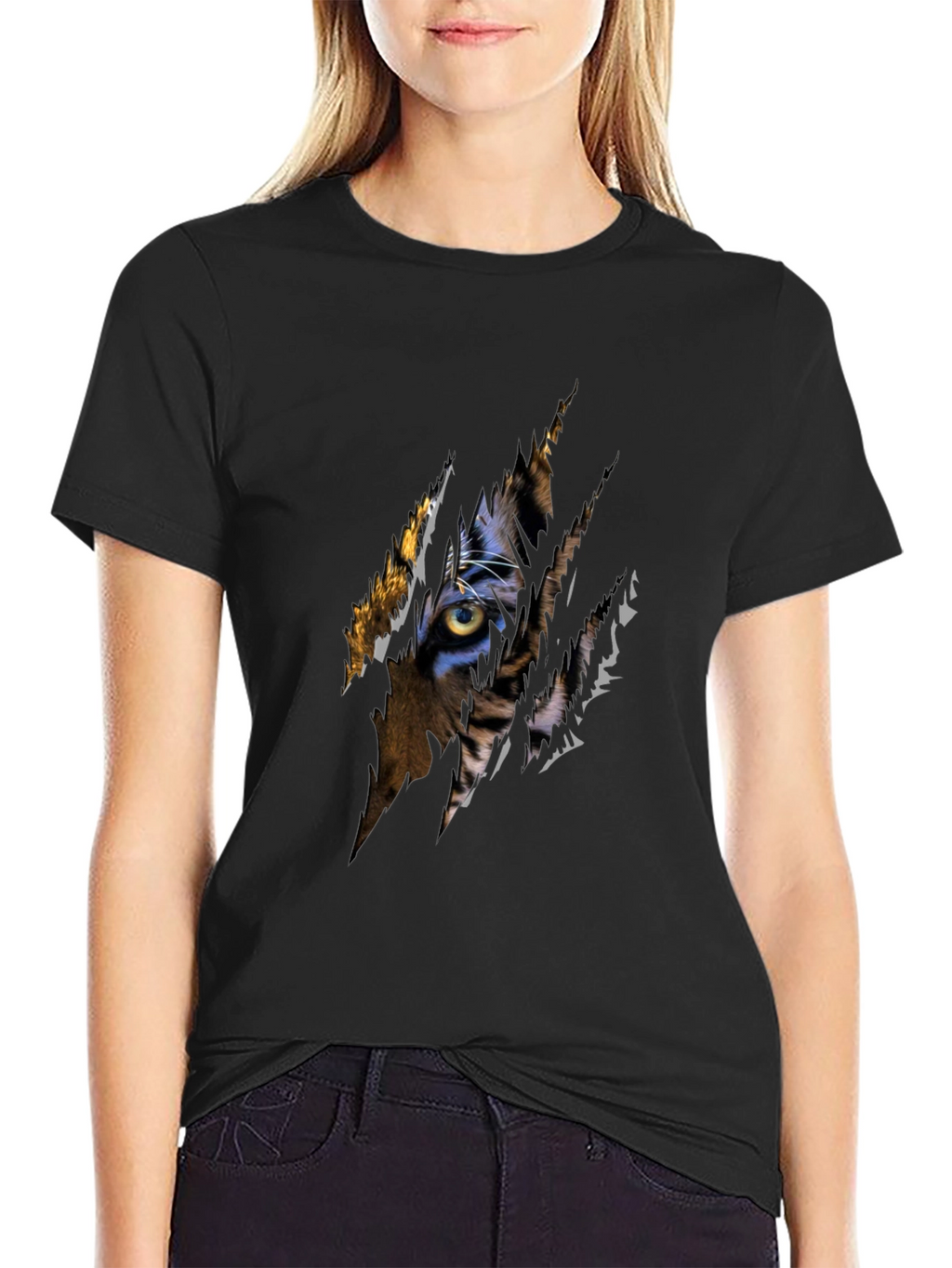 Tiger Eye Graphic Black T-Shirt
