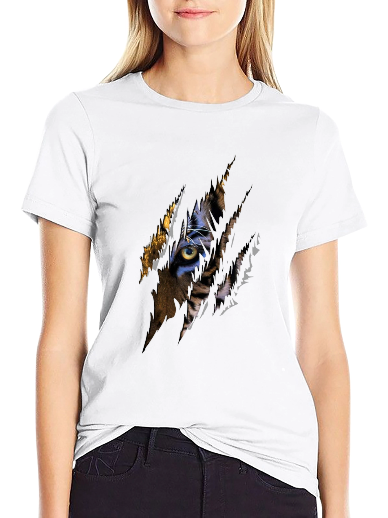 Tiger Eye Graphic Black T-Shirt