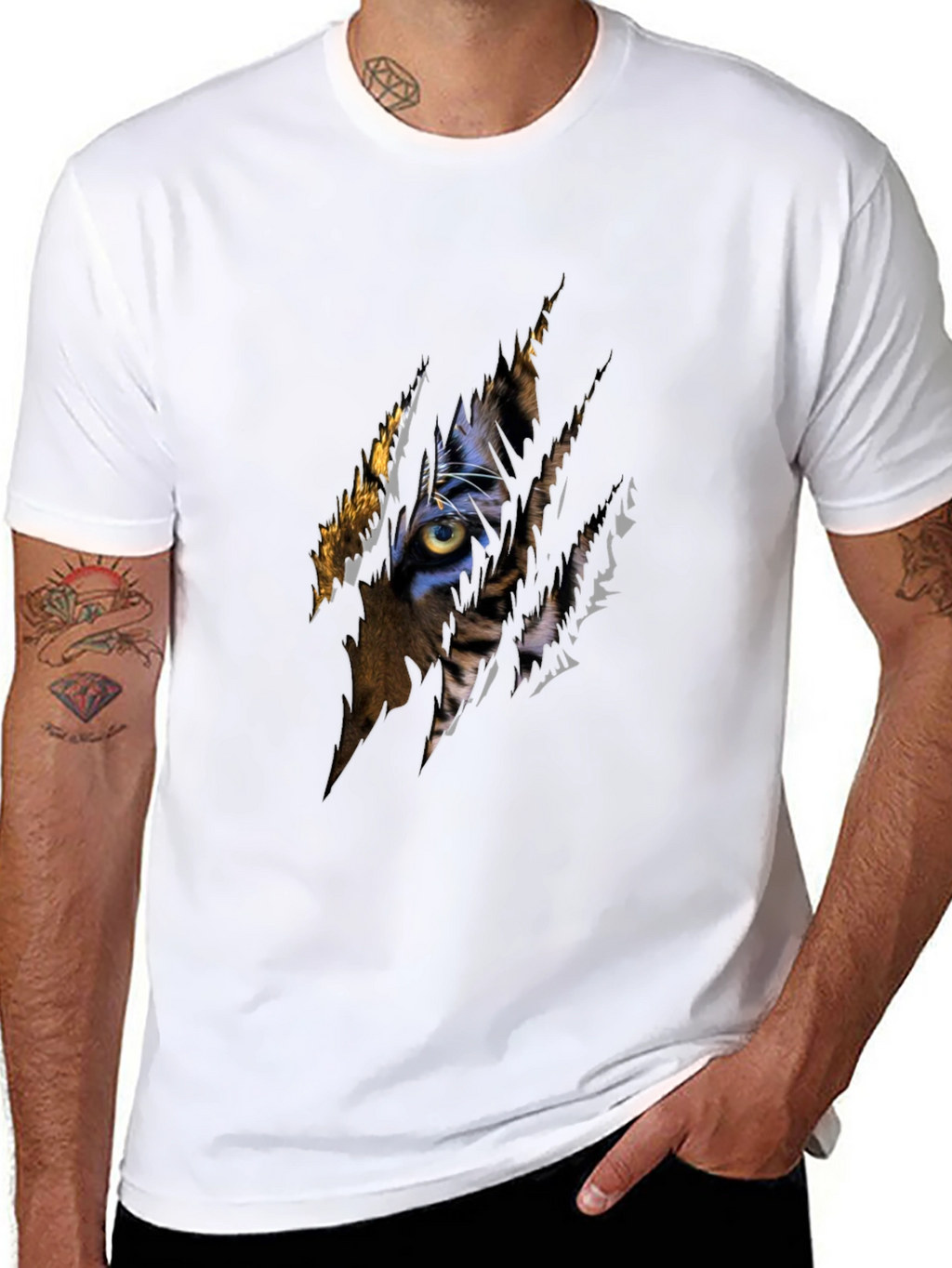 Tiger Eye Graphic Black T-Shirt