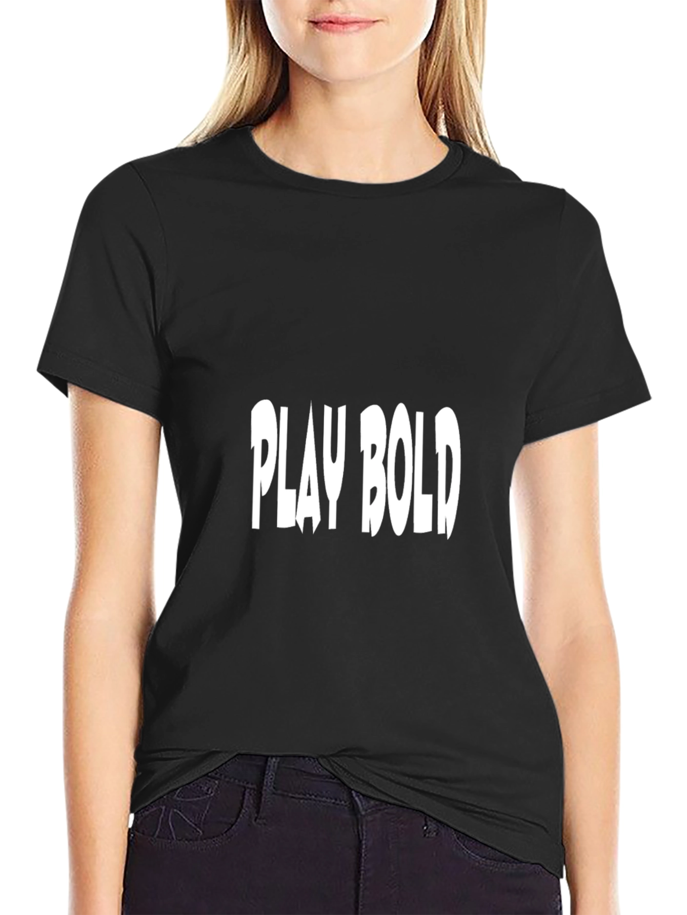 Play Bold Black Cotton Graphic Tee