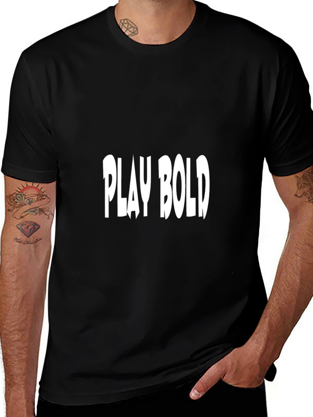 Play Bold Black Cotton Graphic Tee